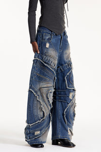 PATCHWORK JEAN CARGO PANT