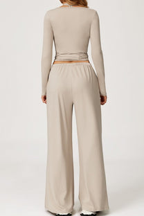 BACKLESS V KHAKI SET