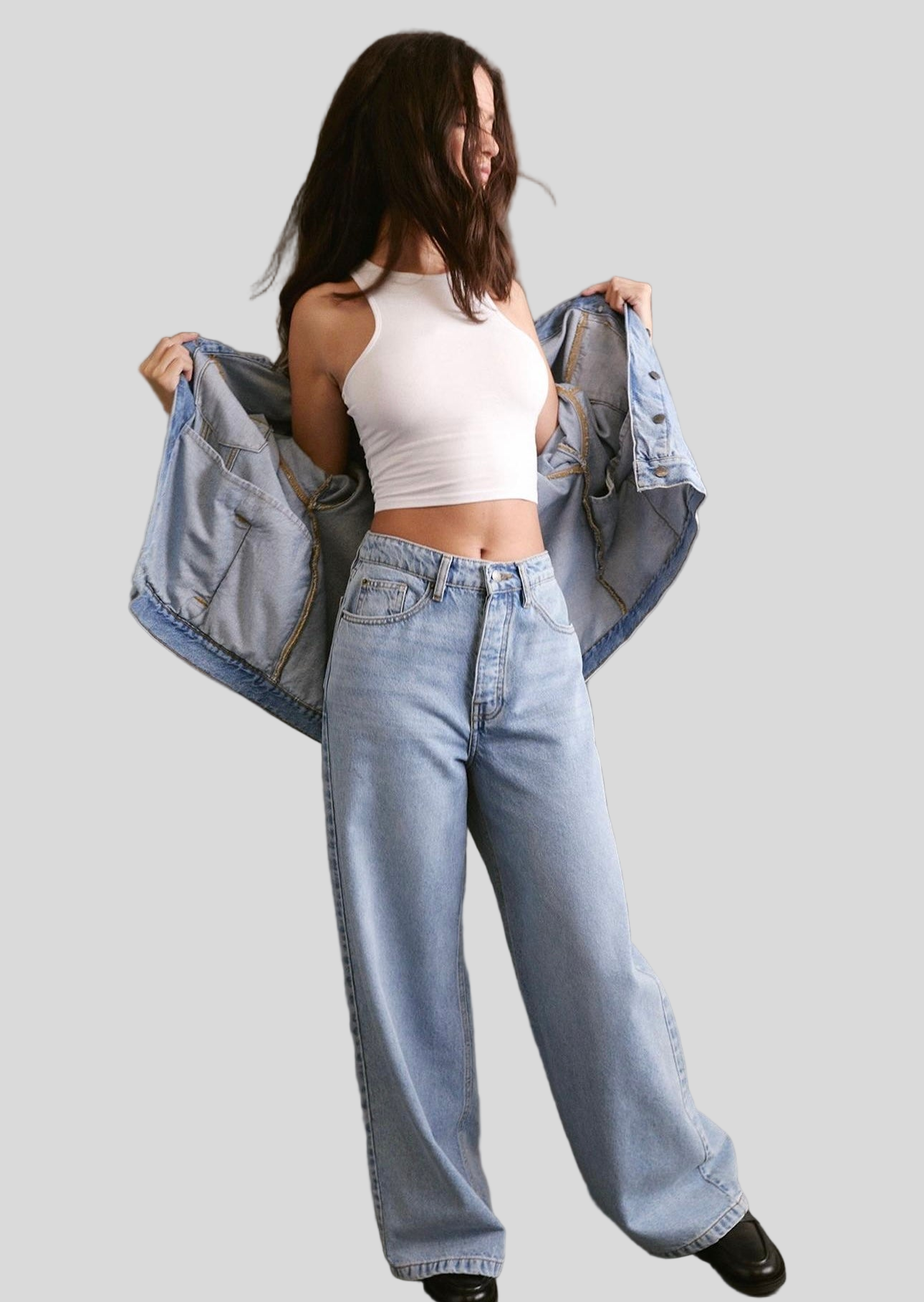 THE BELTED WIDE LEG JEANS