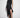 BLACK ASYMMETRICAL PIERCED RUCHED DRESS