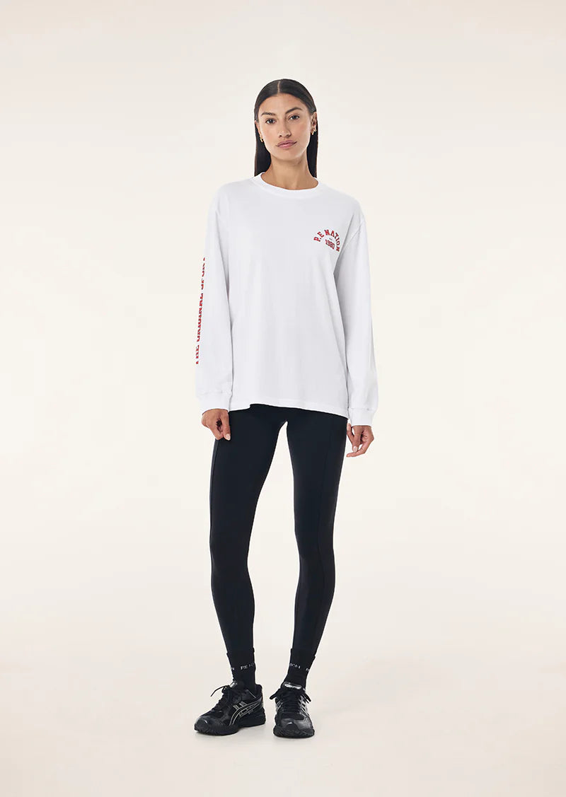 ESTABLISHED LONG SLEEVE TEE IN OPTIC WHITE