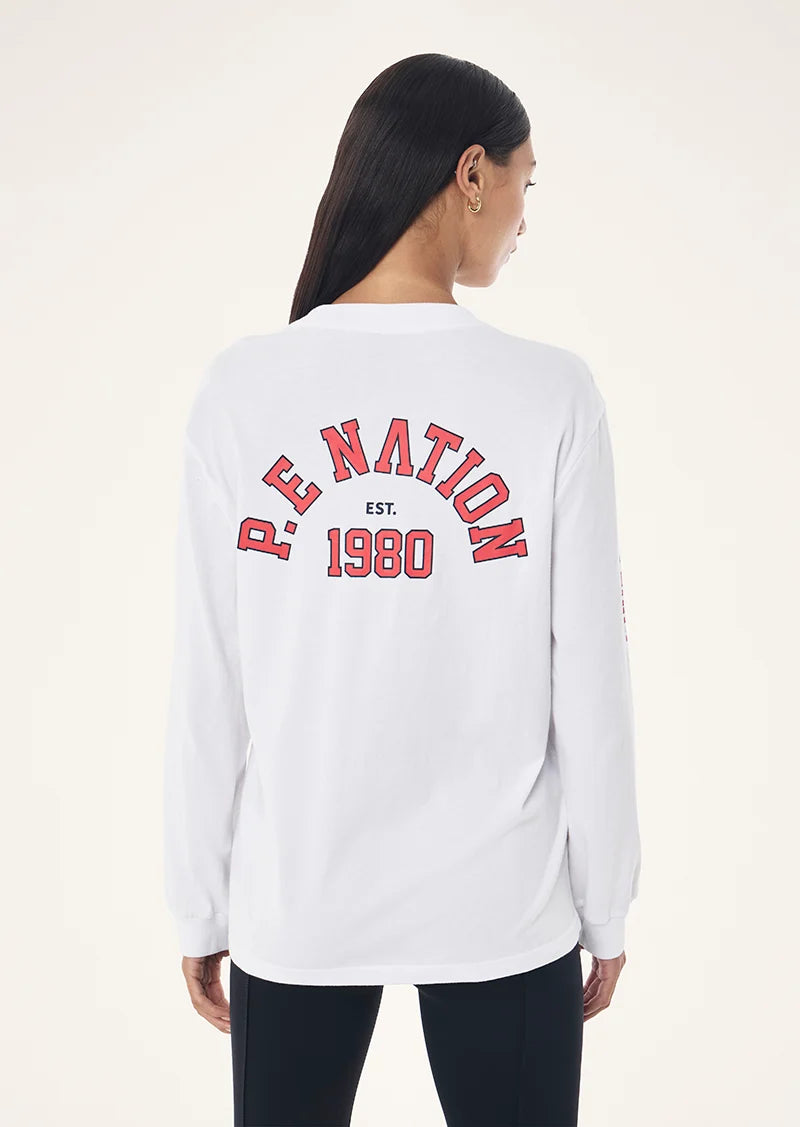 ESTABLISHED LONG SLEEVE TEE IN OPTIC WHITE