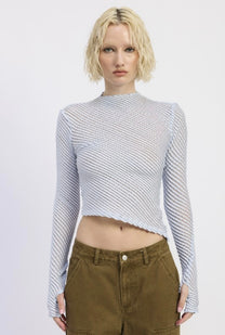 BOAT BABY BLUE NECK TOP