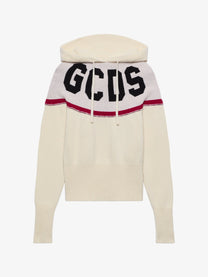 LOGO KNIT CROPPED HOODIE