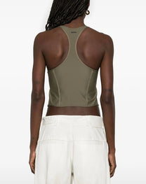 KHAKI CORSETED TANK TOP