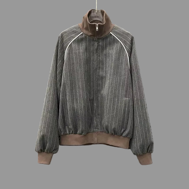 HIGH COLLAR GRAY JACKET