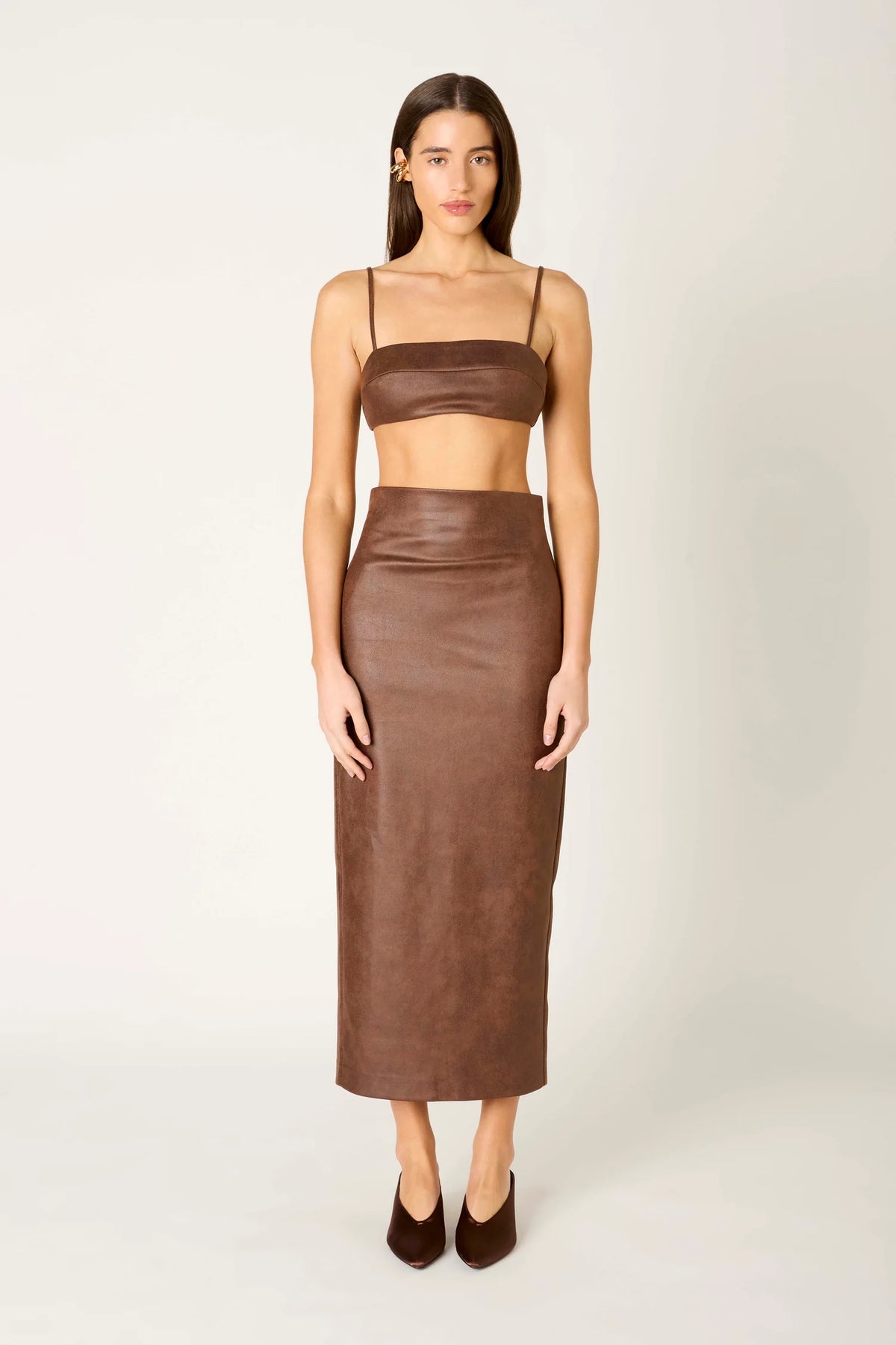 ELODIE BROWN SKIRT