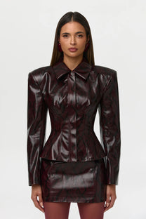 PYTHON LEATHER BLAZER