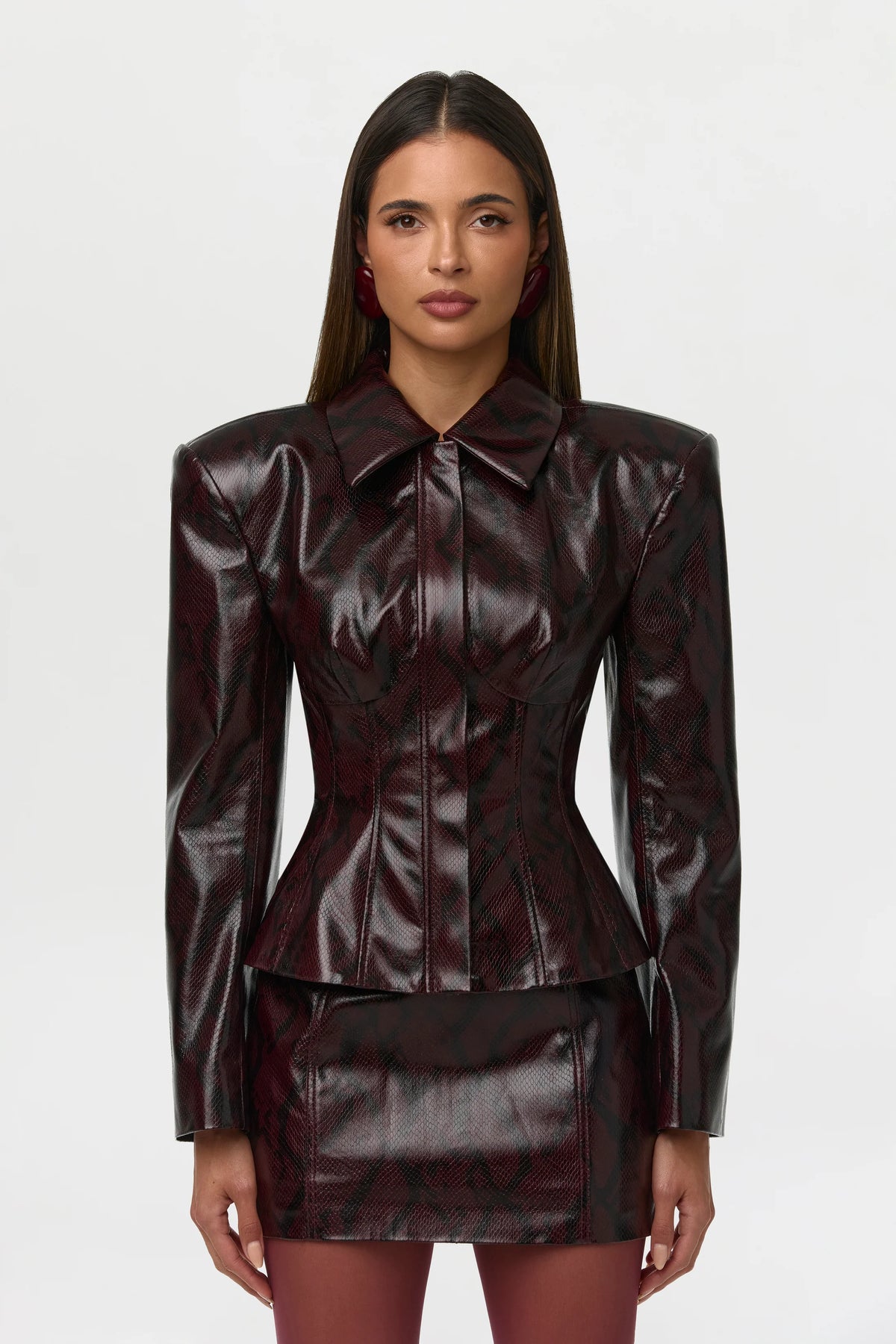 PYTHON LEATHER MINI SKIRT