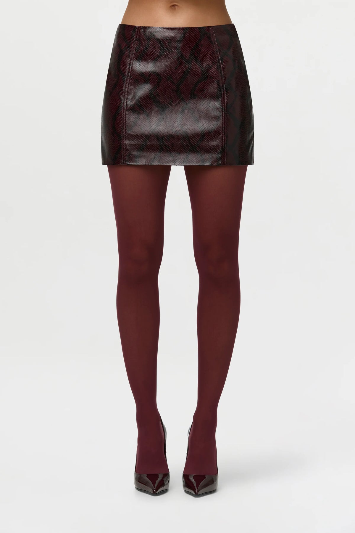 PYTHON LEATHER MINI SKIRT