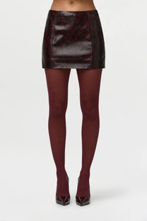 PYTHON LEATHER MINI SKIRT