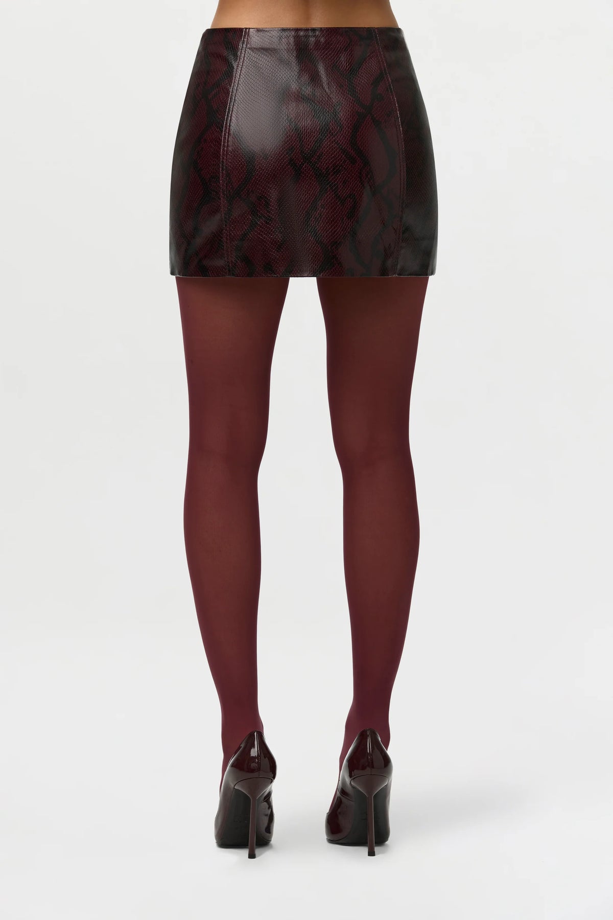 PYTHON LEATHER MINI SKIRT