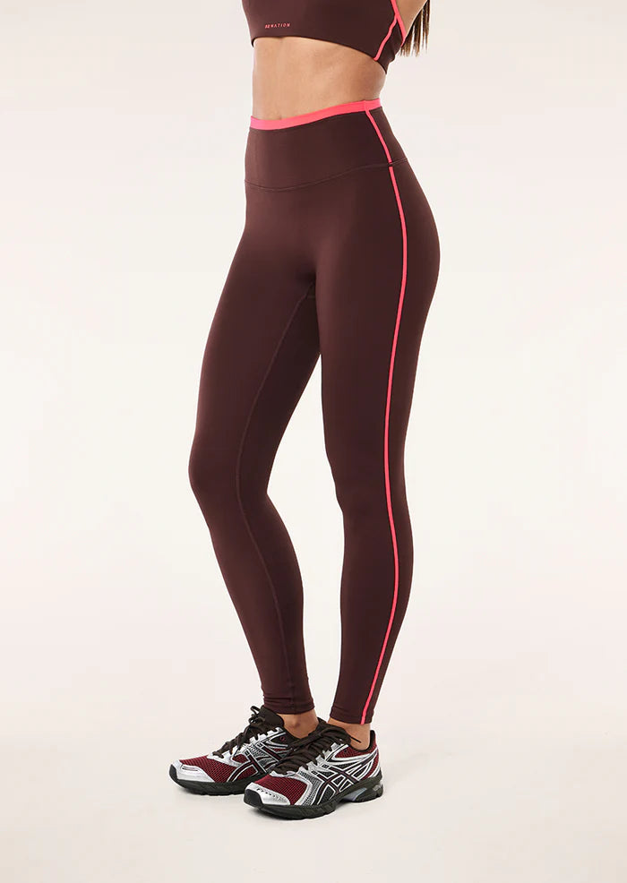 RADAR FULL LENGHT LEGGING IN MAHOGANY &amp; DIVA PINK