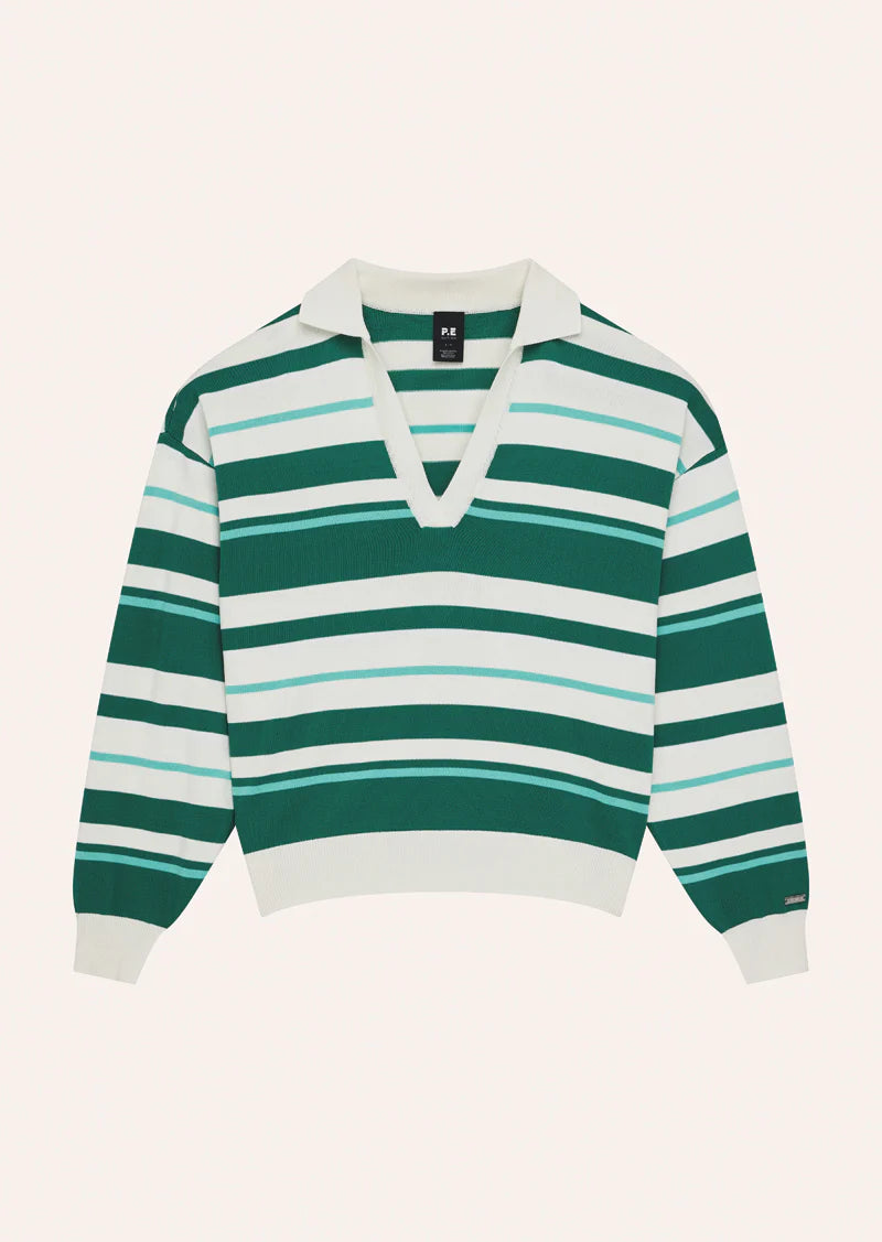 RETREAT STRIPE COLLAR KNIT