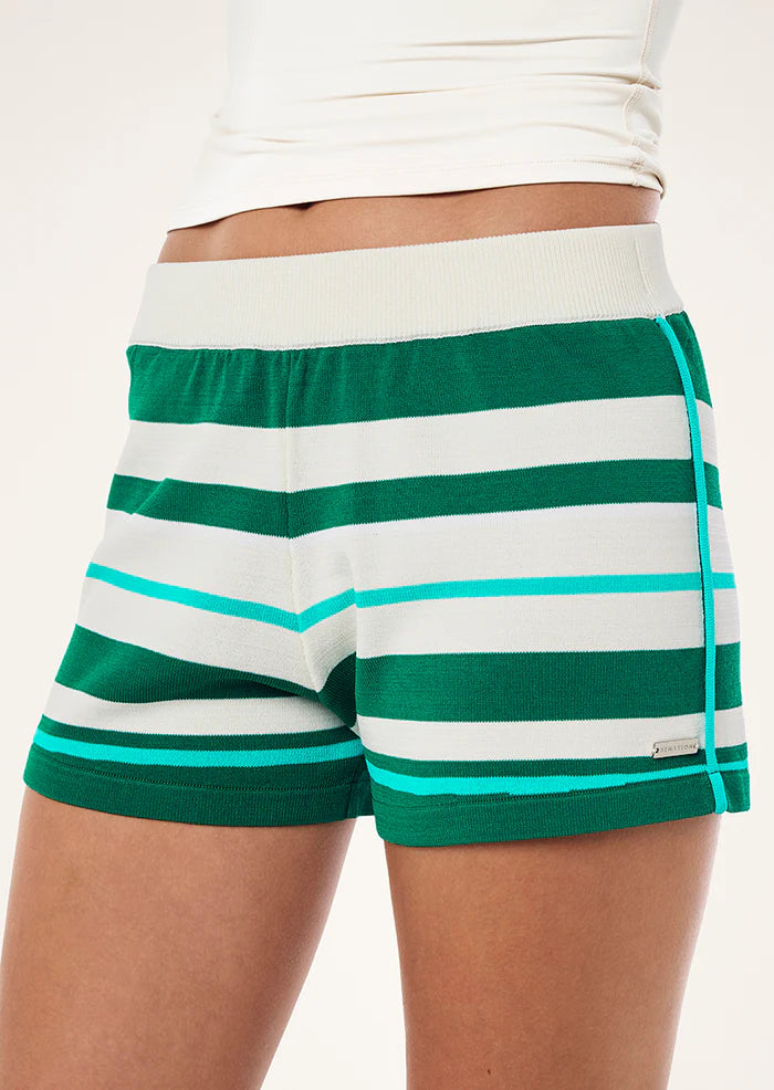 RETREAT KNIT SHORT GREEN STRIPE