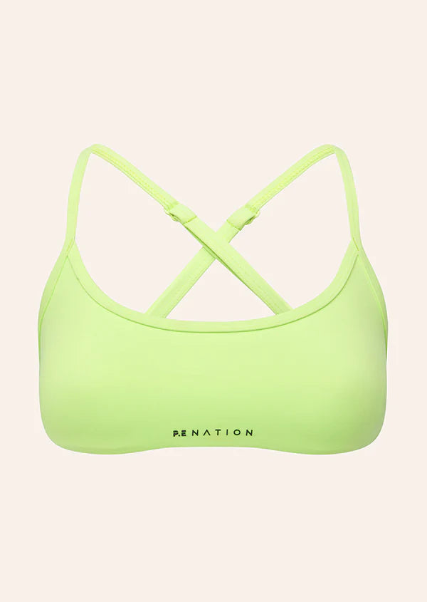 REVEAL SPORTS BRA IN WASHED LIME