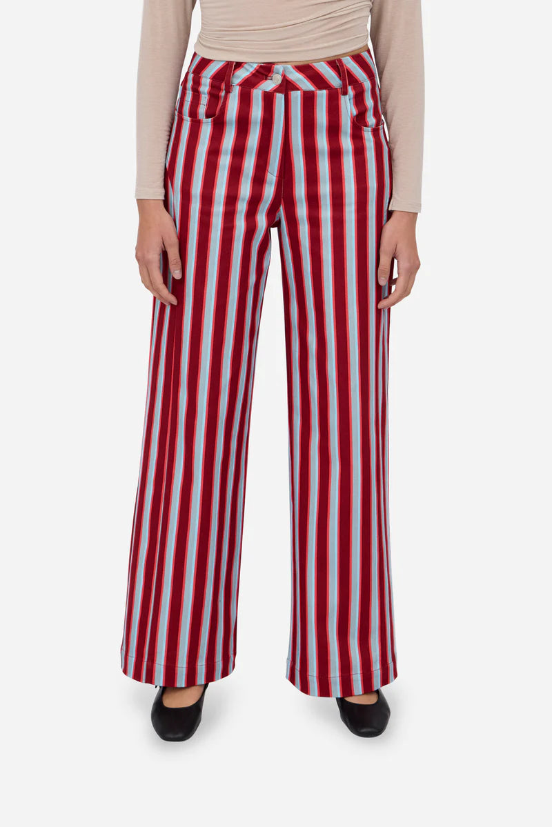 BURGUNDY BLUE STRAIGHT PANTS