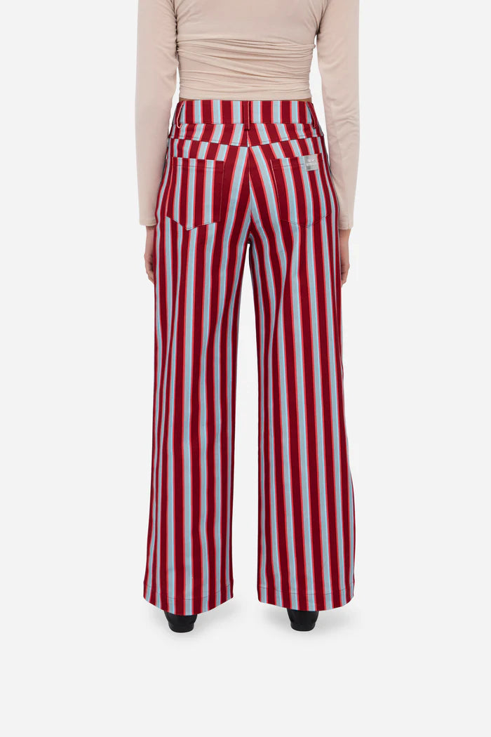 BURGUNDY BLUE STRAIGHT PANTS