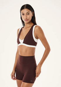 UNITY SPORTS BRA IN MAHOGANY &amp; WHISPER WHITE