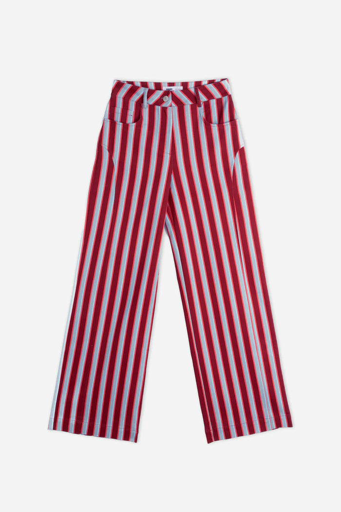 BURGUNDY BLUE STRAIGHT PANTS