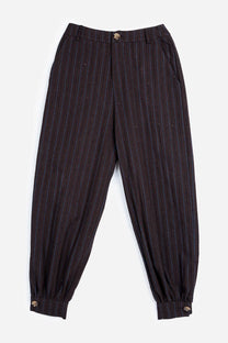 SEQUIN-STRIPPED BAGGY PANTS